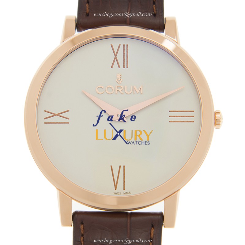 Corum 157.100.55/0002 BD01 Heritage Automatic Replica Watch, 18kt Rose Gold, White Dial - Luxury Replica Watch