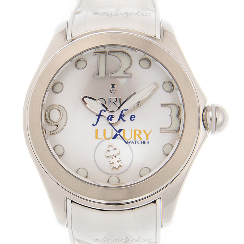 295.100.20/0009 PN04 - Corum Bubble Replica Watch - White Mother of Pearl Dial - Alligator Strap - Luxury Replica Watch