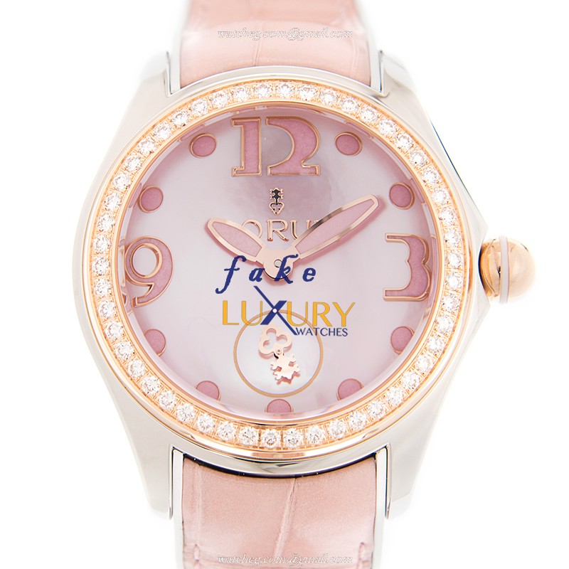 Corum 295.100.29/0088 DN36 Bubble Replica Watch, Automatic, Pink Mother of Pearl Dial, Rose Gold & - Luxury Replica Watch