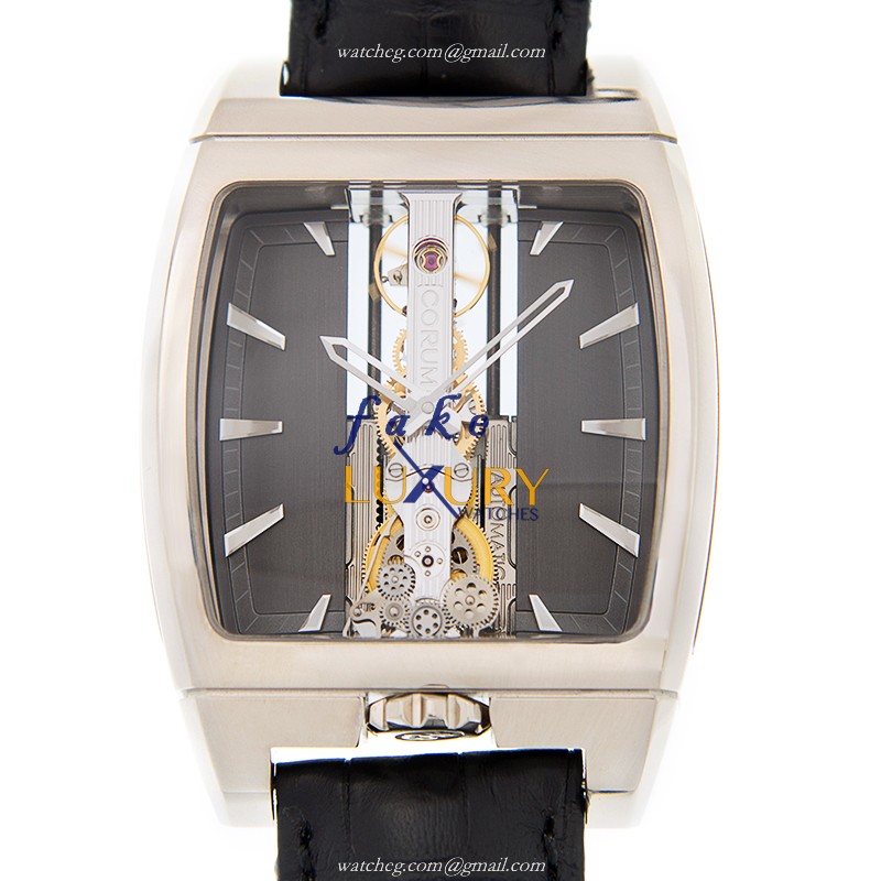 Corum 313.150.59/0001 FK01 Bridge Replica Watch, Dark Grey Dial, 18kt White Gold Case, Automatic - Luxury Replica Watch