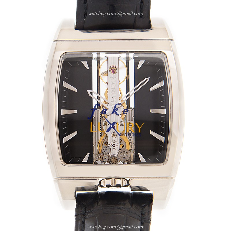 Corum Bridge 313.150.59/0001 FN01 Replica Watch, Automatic, Black Dial, 18kt White Gold Case - Luxury Replica Watch