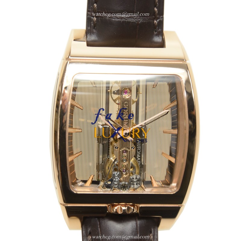 Corum 313.165.55-0002 GL10 Replica Watch, Automatic Movement, 18kt Rose Gold Case, Gold Dial - Luxury Replica Watch