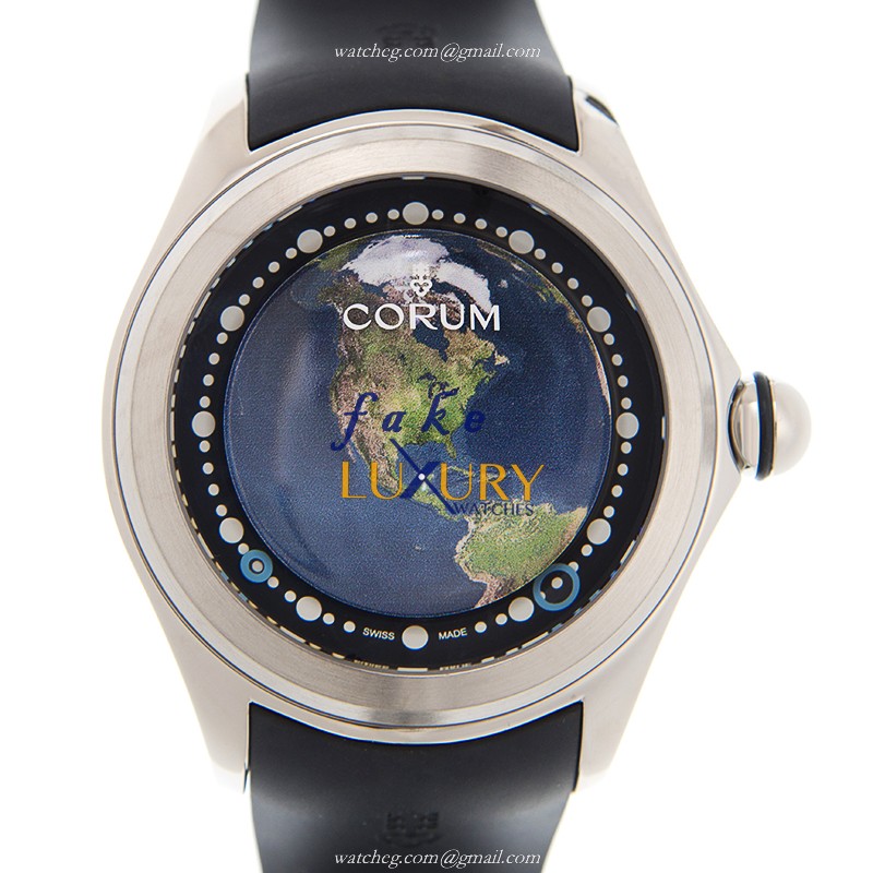 Corum 390.101.04/0371 UE01 BUBBLE Automatic Titanium Blue Dial Rubber Strap Replica Watch - Luxury Replica Watch