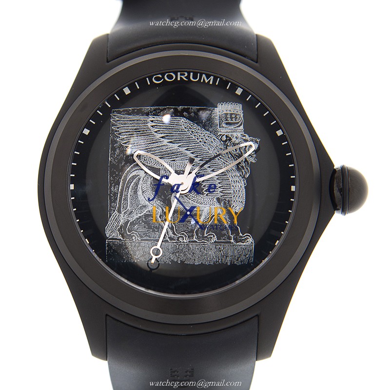 Corum 403.101.95/0371 BO01 Replica Watch, Automatic, Black Dial, Stainless Steel Case, Rubber Strap - Luxury Replica Watch