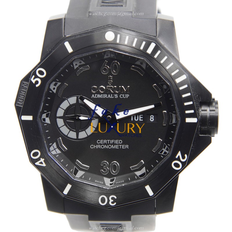 Corum 947.950.94-0371 AN22 Admirals Cup Replica Watch, Black Dial, Titanium Case, Rubber Strap - Luxury Replica Watch