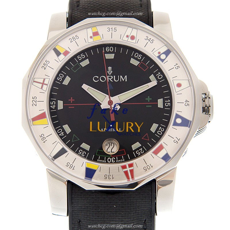 Corum Admirals Cup Automatic Stainless Steel A082/03554 Silver Dial Rubber Strap Replica Watch - Luxury Replica Watch