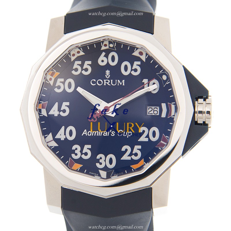Corum A082/03594 Admiral's Cup Automatic Blue Dial Rubber Strap Replica Watch - Luxury Replica Watch