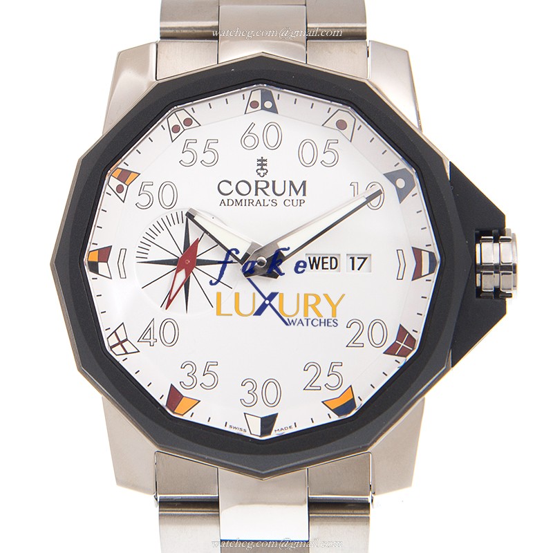 Corum A947/03553 Admirals Cup Replica Watch Automatic White Dial Stainless Steel Bracelet - Luxury Replica Watch