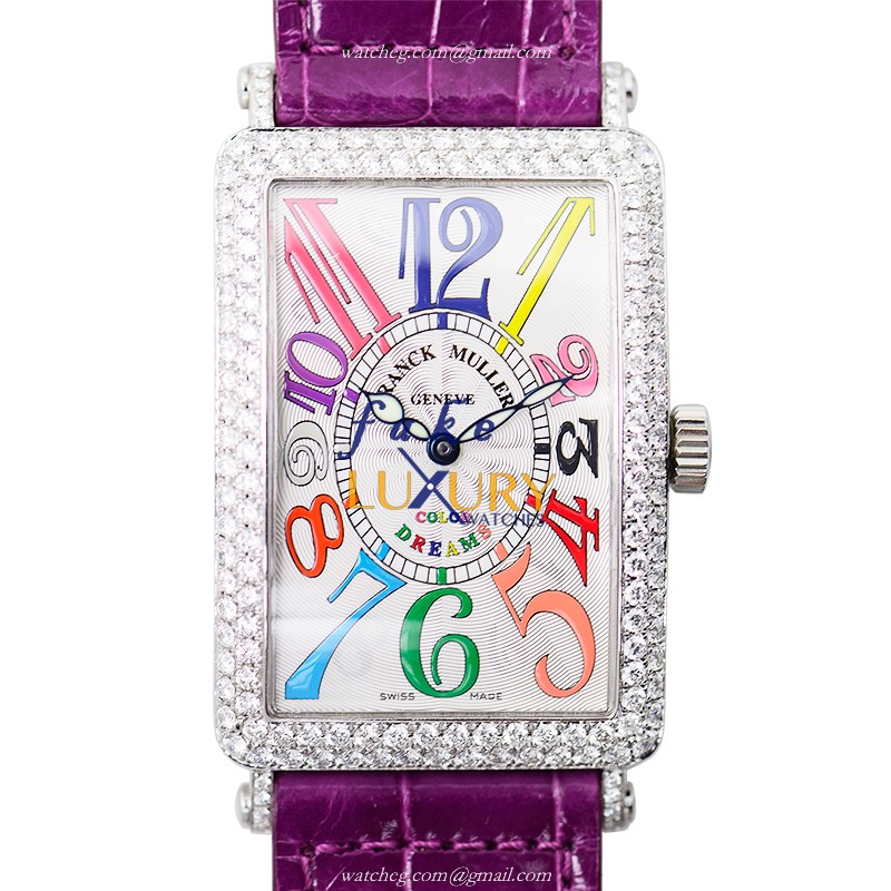 Franck Muller 1000 SC COL DRM AC DIA Replica Watch, Automatic Movement, Silver Dial, Purple - Luxury Replica Watch