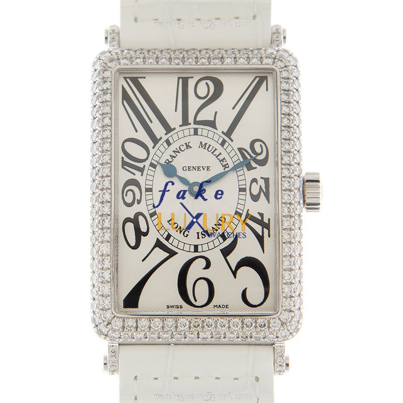 Franck Muller 1000 SC D OG LONG ISLAND Automatic 18kt White Gold Diamond Leather 32mm | Replica - Luxury Replica Watch