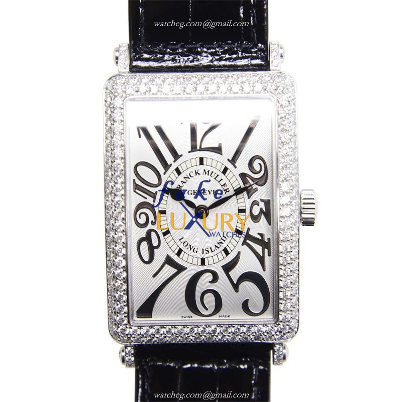 Franck Muller 1000 SC REL D OG LONG ISLAND Automatic 18kt White Gold Diamond Replica Watch, Silver - Luxury Replica Watch