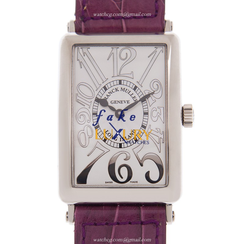Franck Muller 1000 SC REL OG Purple Strap Replica Watch, Automatic, Silver Dial, 18kt White Gold - Luxury Replica Watch