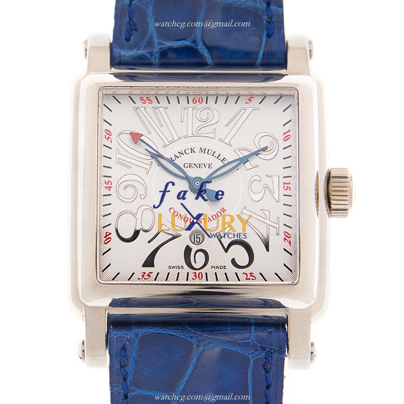 Franck Muller 10000 M SC CONQUISTADOR OG Automatic Replica Watch, 44mm 18kt White Gold Case, Silver - Luxury Replica Watch