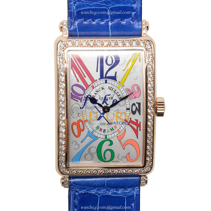 Franck Muller 1002 QZ COL DRM D 1R 5N Long Island Replica Watch Quartz 18kt Rose Gold Diamond - Luxury Replica Watch