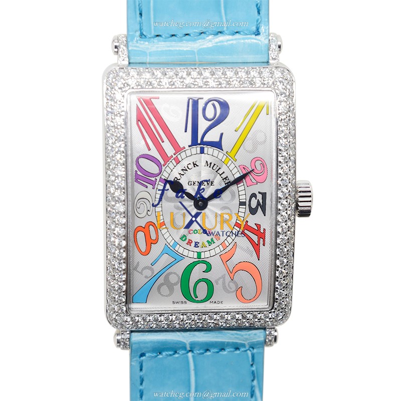 Franck Muller 1002 QZ COL DRM D OG Replica Watch, Silver Dial, 18kt White Gold & Diamond Case