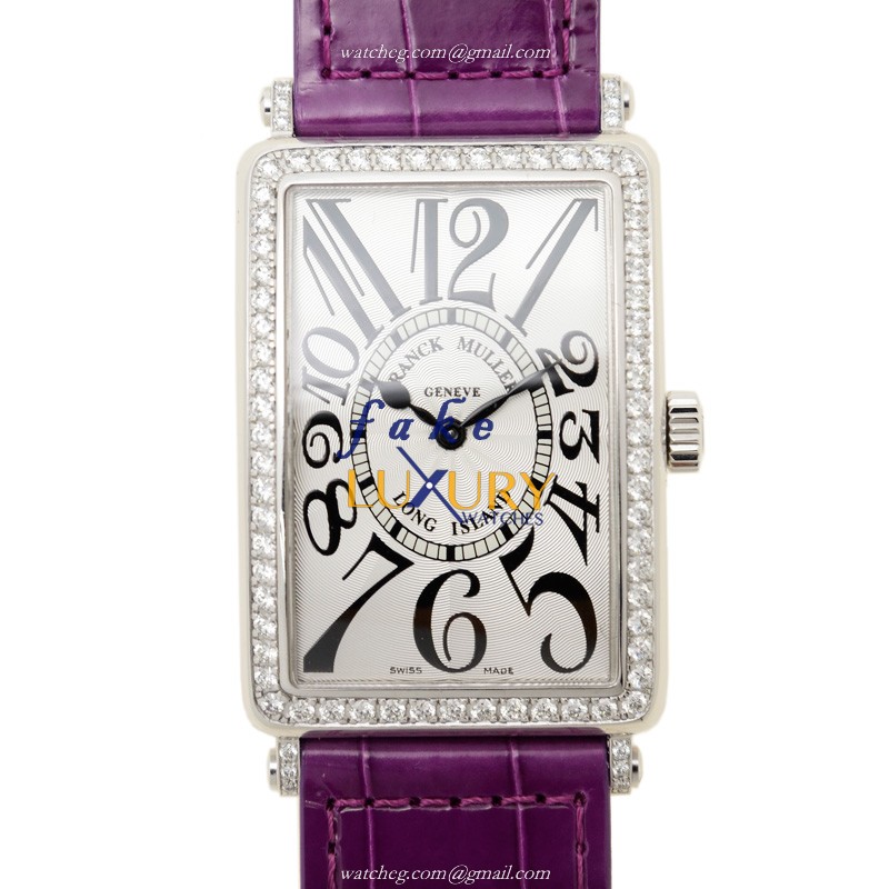 Franck Muller 1002 QZ D 1R OG - Replica Watch - Quartz - 18kt White Gold Diamond - Silver Dial