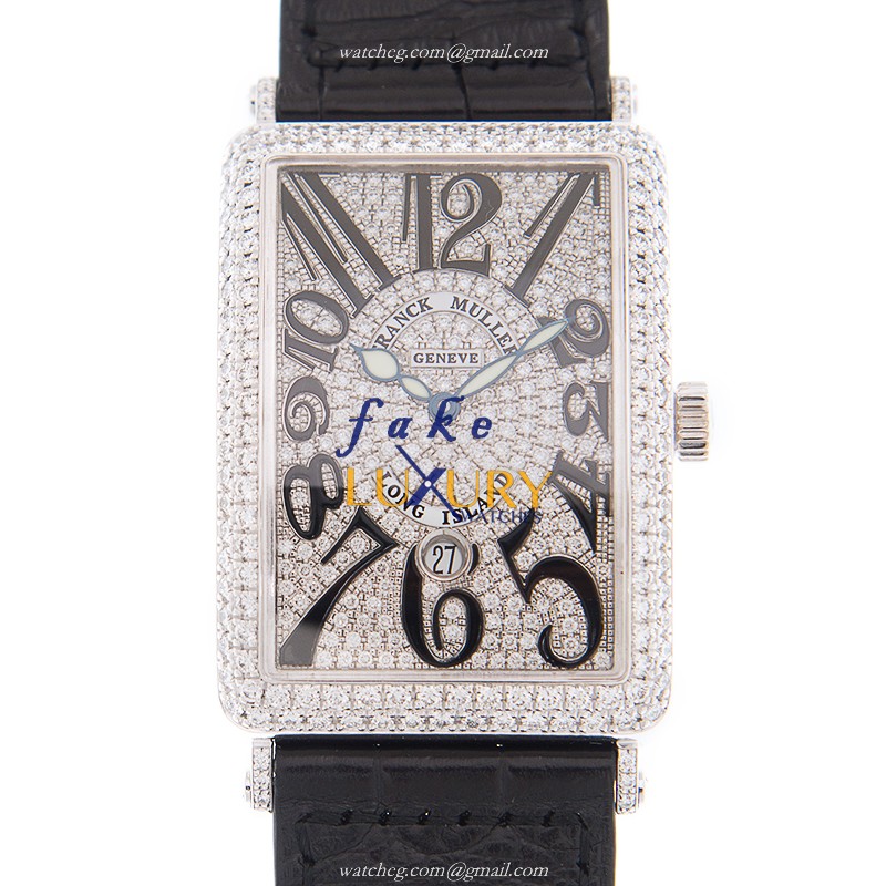 Franck Muller 1150 SC D CD OG Replica Watch, Automatic, Silver Dial, 18kt White Gold & Diamond Case