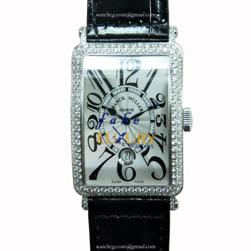 Franck Muller 1200 SC DT D OG Long Island Automatic 18kt White Gold & Diamond Silver Dial Replica