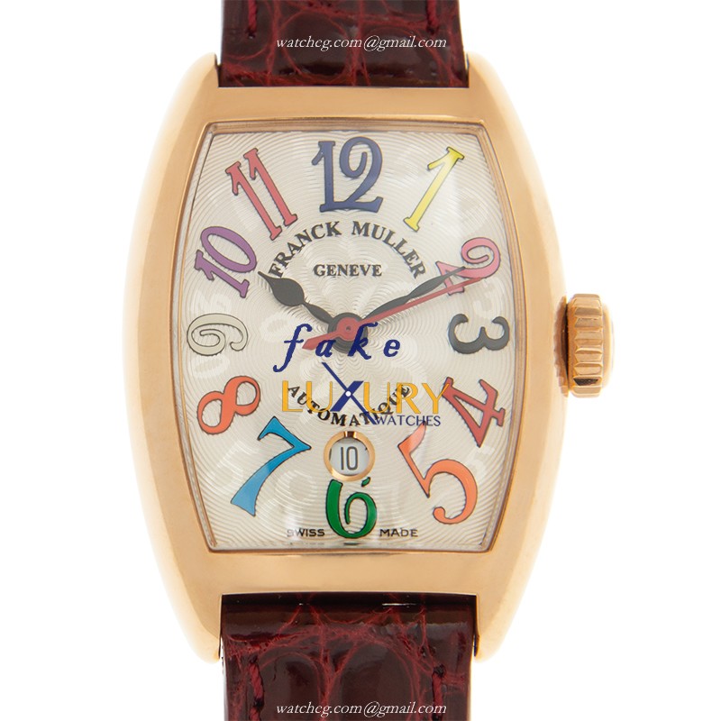 Franck Muller 1750 SC AT DT FO COL DRM 5N Cintree Curvex Replica Watch, White Dial, Rose Gold Case - Luxury Replica Watch