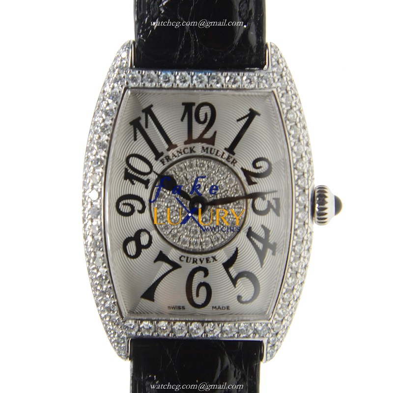 Franck Muller 1752 QZ D 1P OG Cintree Curvex Quartz 18kt White Gold Diamond | Automatic | Steel