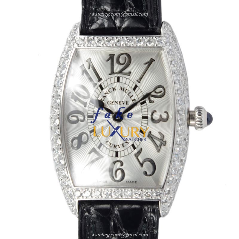Franck Muller 1752 QZ D REL OG CINTREE CURVEX Quartz 18kt White Gold & Diamond Replica Watch - Luxury Replica Watch