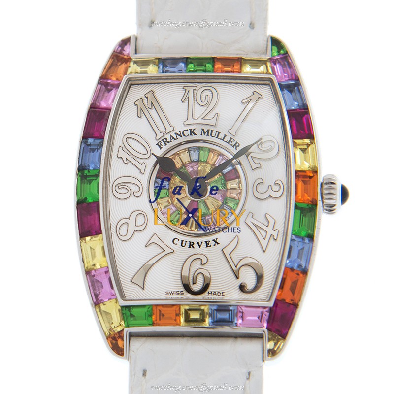 Franck Muller 1752 QZ REL QTR SAI BAG 1P BAG AC Cintree Curvex Replica Watch White Dial Quartz - Luxury Replica Watch