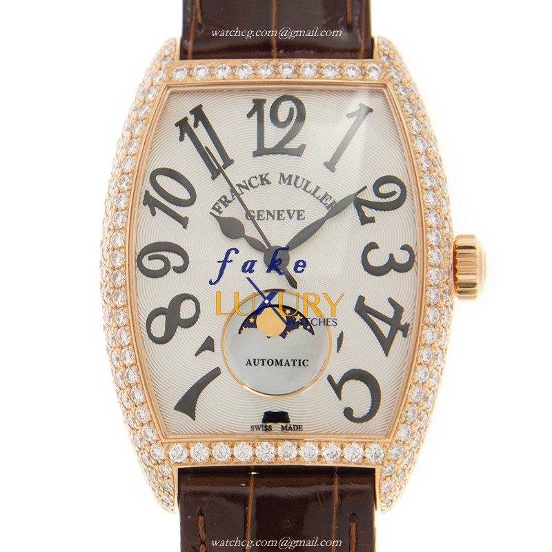 2850 SC AT FO L D 5N - Franck Muller GENEVE Replica Watch Automatic 18kt Rose Gold Steel White Dial - Luxury Replica Watch