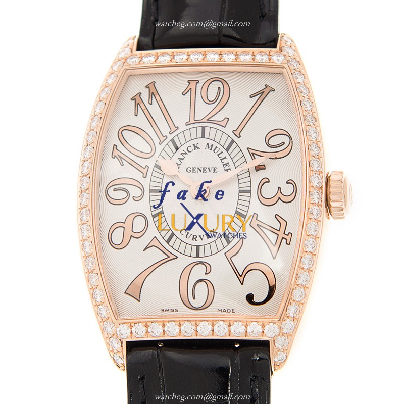 Franck Muller 2852 B QZ REL D1 R 5N - Replica Watch - White Dial - Quartz - Alligator Strap