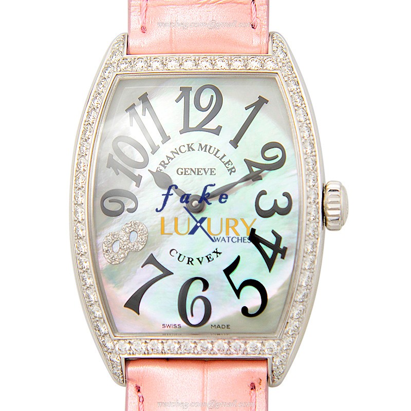 Franck Muller 2852 QZ MOP D 1R CD8 AC Cintree Curvex Quartz Stainless Steel & Diamonds Pink