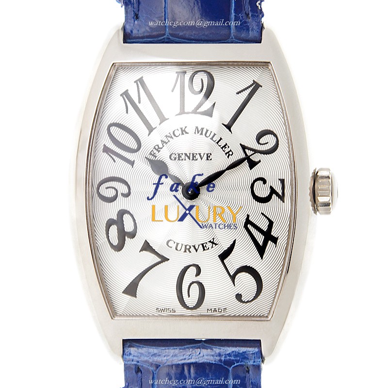 Franck Muller 2852 QZ OG Replica Watch, Quartz Movement, White Dial, Blue Alligator Strap - Luxury Replica Watch