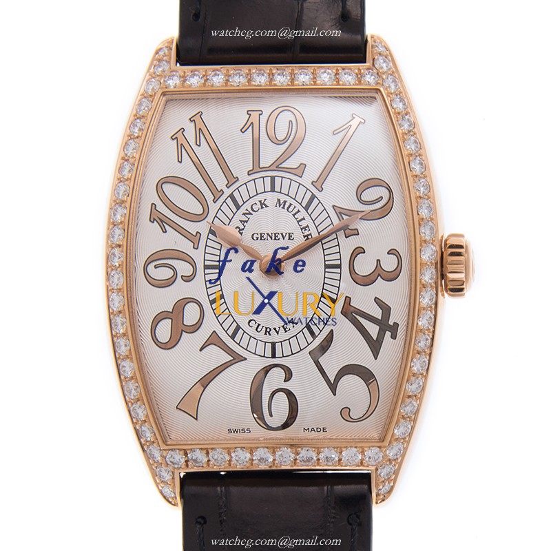 Franck Muller 2852 QZ REL D 1R 5N - BLACK LONG ISLAND Quartz 18kt Rose Gold & Diamonds Replica - Luxury Replica Watch