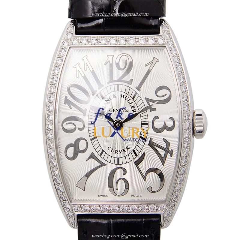 Franck Muller 2852 QZ REL D 1R AC Cintree Curvex Replica Watch, Quartz, Silver Dial, Steel & - Luxury Replica Watch