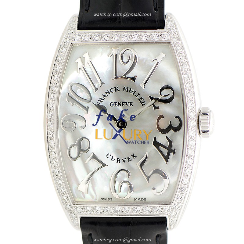 Franck Muller 2852 QZ REL MOP D 1R AC Quartz Replica Watch, White Dial, Steel & Diamond Case - Luxury Replica Watch
