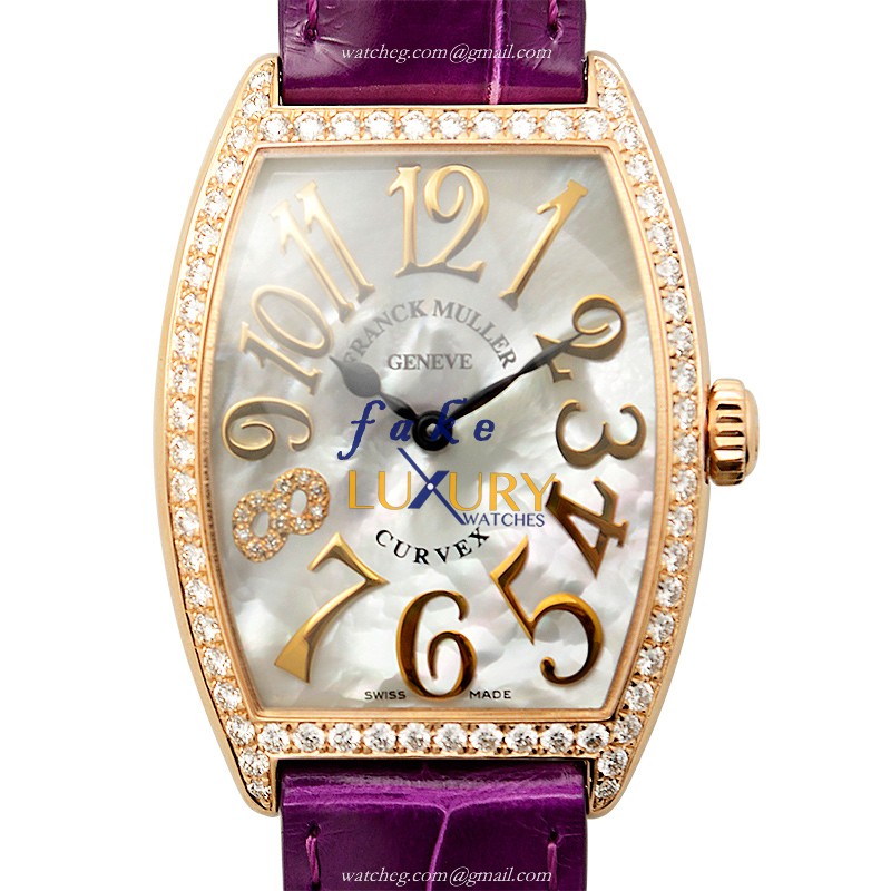 Franck Muller 2852 QZ REL MOP D 1R CD8 5N CINTREE CURVEX Quartz 18kt Rose Gold & Diamond Replica - Luxury Replica Watch