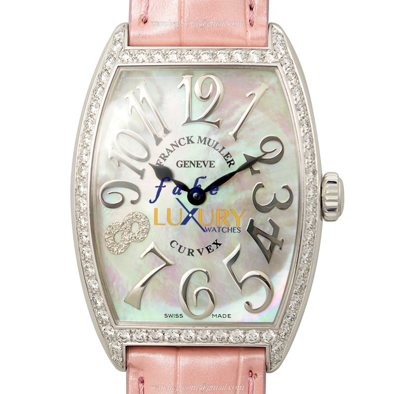 Franck Muller 2852 QZ REL MOP D 1R CD8 AC Cintree Curvex Quartz Replica Watch, White Mother of - Luxury Replica Watch