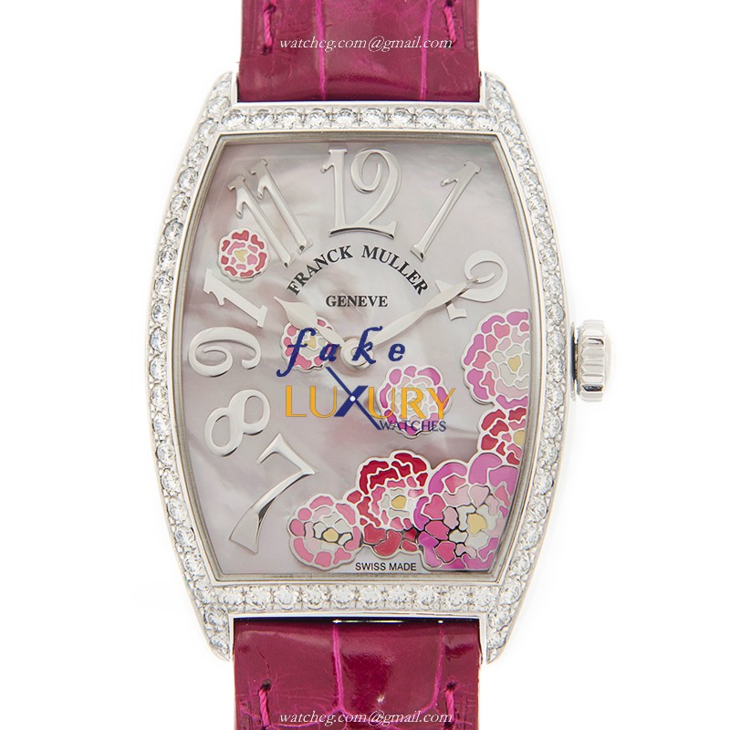 Franck Muller Cintree Curvex 2852 QZ REL MOP RS D 1RAC Quartz White Mother of Pearl Dial Replica - Luxury Replica Watch