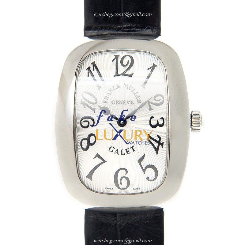 Franck Muller 3002 M QZ V AC Galet Replica Watch With Quartz Movement, Silver Dial, Steel Case