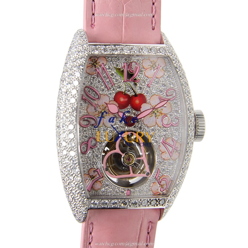 Franck Muller 3080 T SAK D5 CD OG Manual Wind, 18kt White Gold, Diamond, Silver Dial, Black - Luxury Replica Watch