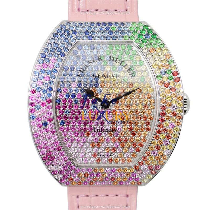 Franck Muller 3540 QZ QTR SAI D CD OG Replica Watch, Quartz, Pink Alligator Strap, 40mm - Luxury Replica Watch