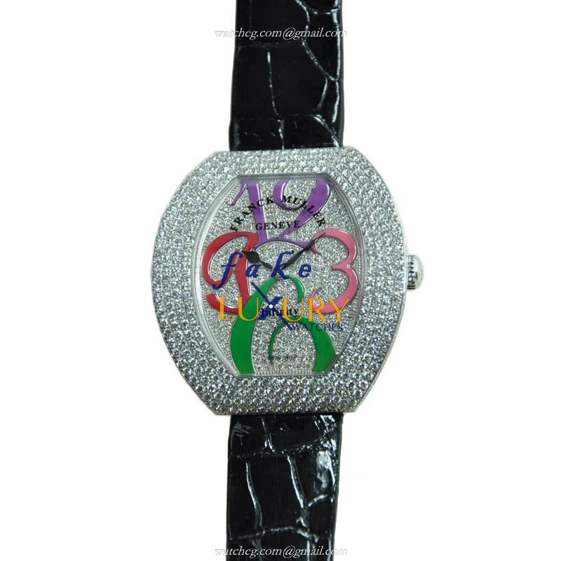 3540QZCOLDRMAD4CDOG - Franck Muller Infinity Replica Watch - 18kt White Gold & Diamond - Quartz - Luxury Replica Watch