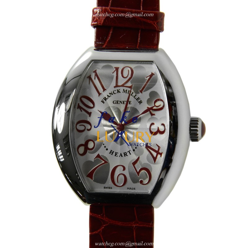 Franck Muller 5000 H SC AC Master of Complication Replica Watch, Automatic, Silver Dial, Red