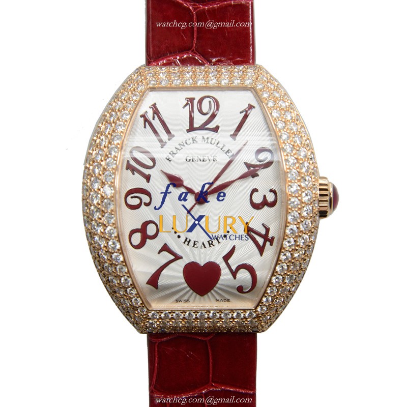Franck Muller 5000 H SC C 6H D3 5N - Replica Watch - Automatic - Rose Gold & Diamonds - Silver Dial