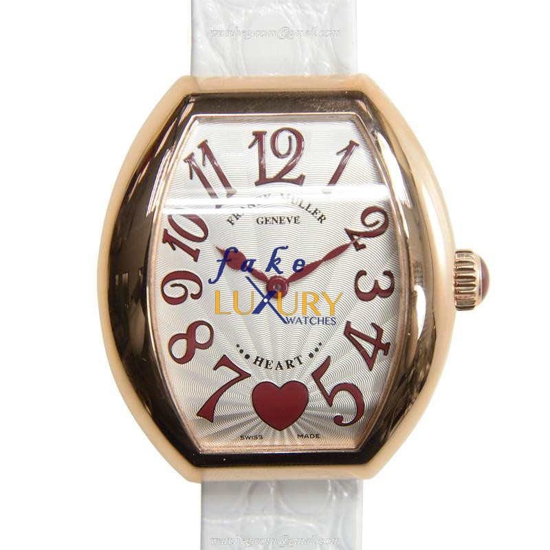Franck Muller 5002 M QZ C 6H 5N Replica Watch, Silver Dial, 18kt Rose Gold Case, Quartz