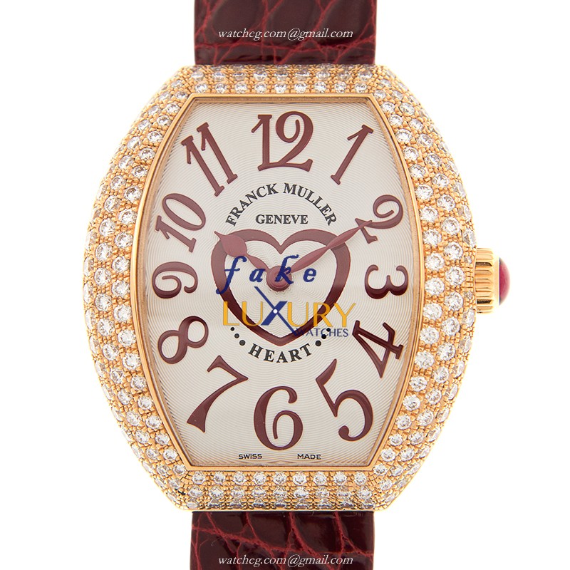 Franck Muller 5002 M QZ C D3 5N Heart Quartz 18kt Rose Gold Silver Dial Replica Watch - Luxury Replica Watch