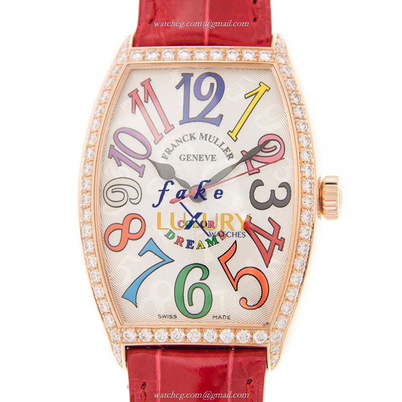 Franck Muller 5850M SC COL DRM D 1R 5N CURVEX Automatic 18kt Rose Gold & Diamonds Replica Watch - Luxury Replica Watch