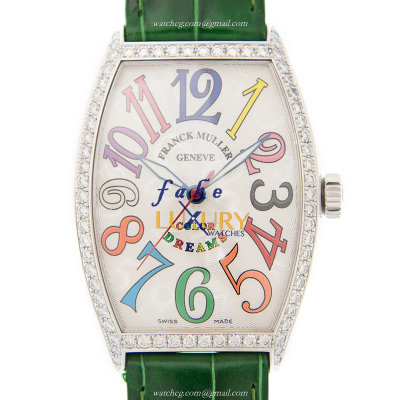 Franck Muller 5850M SC COL DRM D 1R AC CINTREE CURVEX Auto Stainless Steel Diamond Dial Green - Luxury Replica Watch