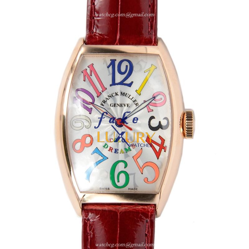 Franck Muller 5850 SC COL DRM 5N Cintree Curvex Automatic 18kt Rose Gold Silver Dial Replica Watch - Luxury Replica Watch