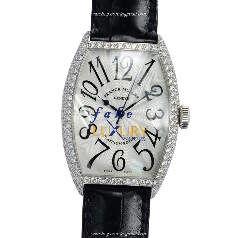 Franck Muller 5850 SC D OG - Replica Watch - Automatic - 18kt White Gold & Diamond - Silver Dial