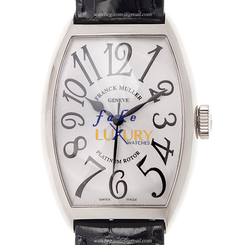 Franck Muller 5850 SC OG CINTREE CURVEX Auto 18kt White Gold Replica Watch, Swiss Movement, 32mm - Luxury Replica Watch