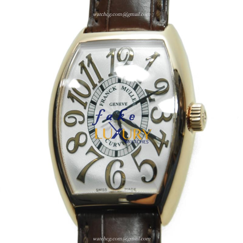 Franck Muller 5850 SC REL 5N Cintree Curvex Replica Watch, Automatic, Silver Dial, 18kt Rose Gold